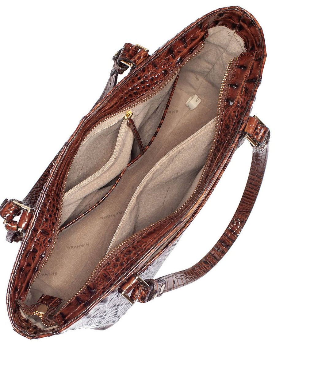 Medium Misha Embossed - Pecan/Gold J4818