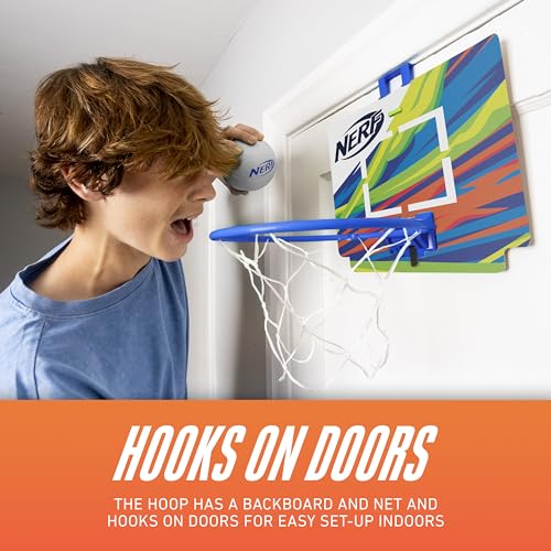 Mini Over The Door Basketball Hoop with Mini Foam Basketball Game Set Blue S1928