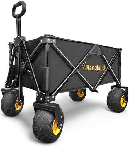 Large Balloon Air Tires Folding Utility Cart with Rustproof Heavy-Duty Steel Frame Z2637