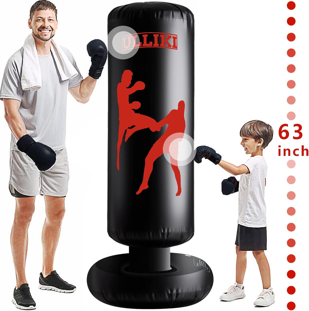 63 Inches Inflatable Boxing Bag with Stand V1115