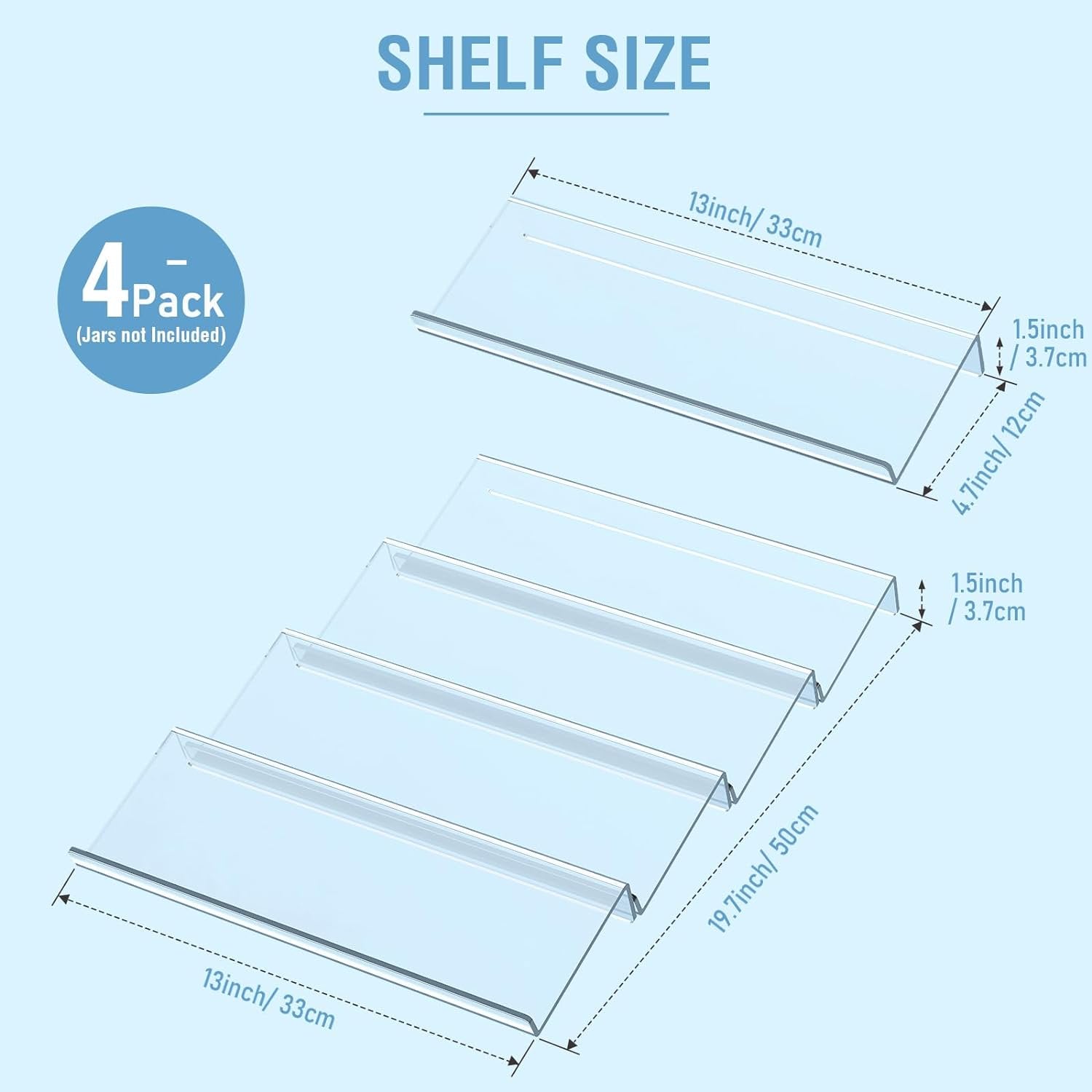 Acrylic 4 Tier Spice Drawer Organizer Rack M559858