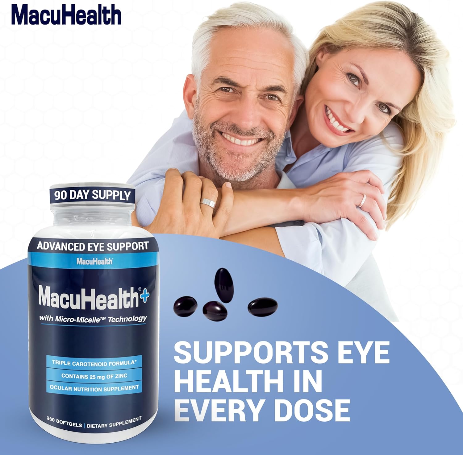 90 Day Supply Eye Vitamins Supplement with Lutein, Zeaxanthin, and Meso-Zeaxanthin H22610