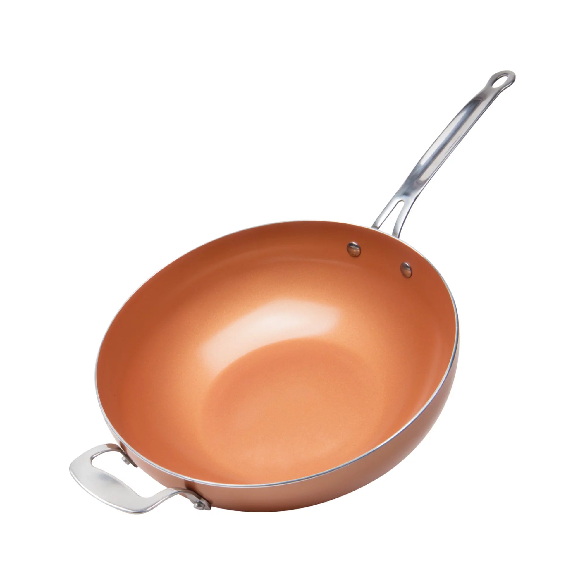 12" Non-Stick Copper Wok with Lid Y870