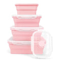 4 Pieces Collapsible Silicone Food Storage Containers with Airtight Lids H727