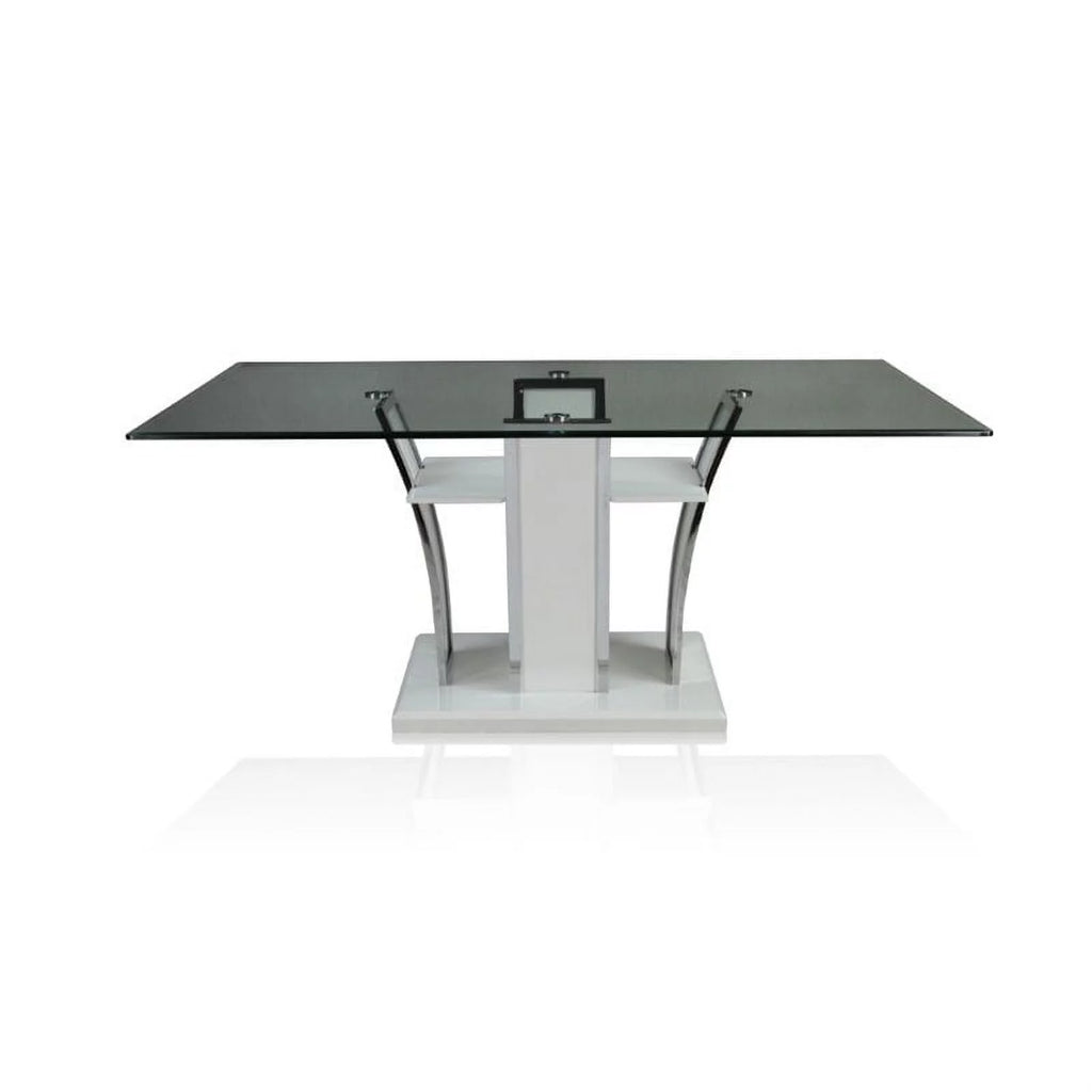 White Glass Top Dining Table E158
