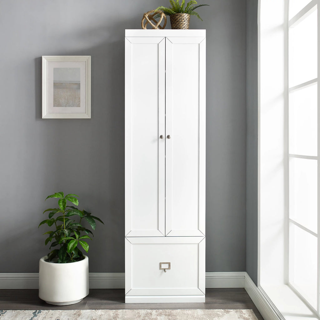 White Wood Convertible Pantry Closet V864641