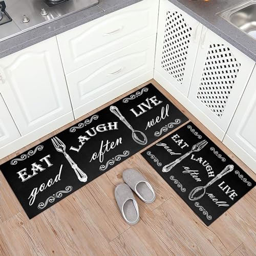 Boho Kitchen Mat Set of 2 Non Slip Thick Kitchen Rugs L51094
