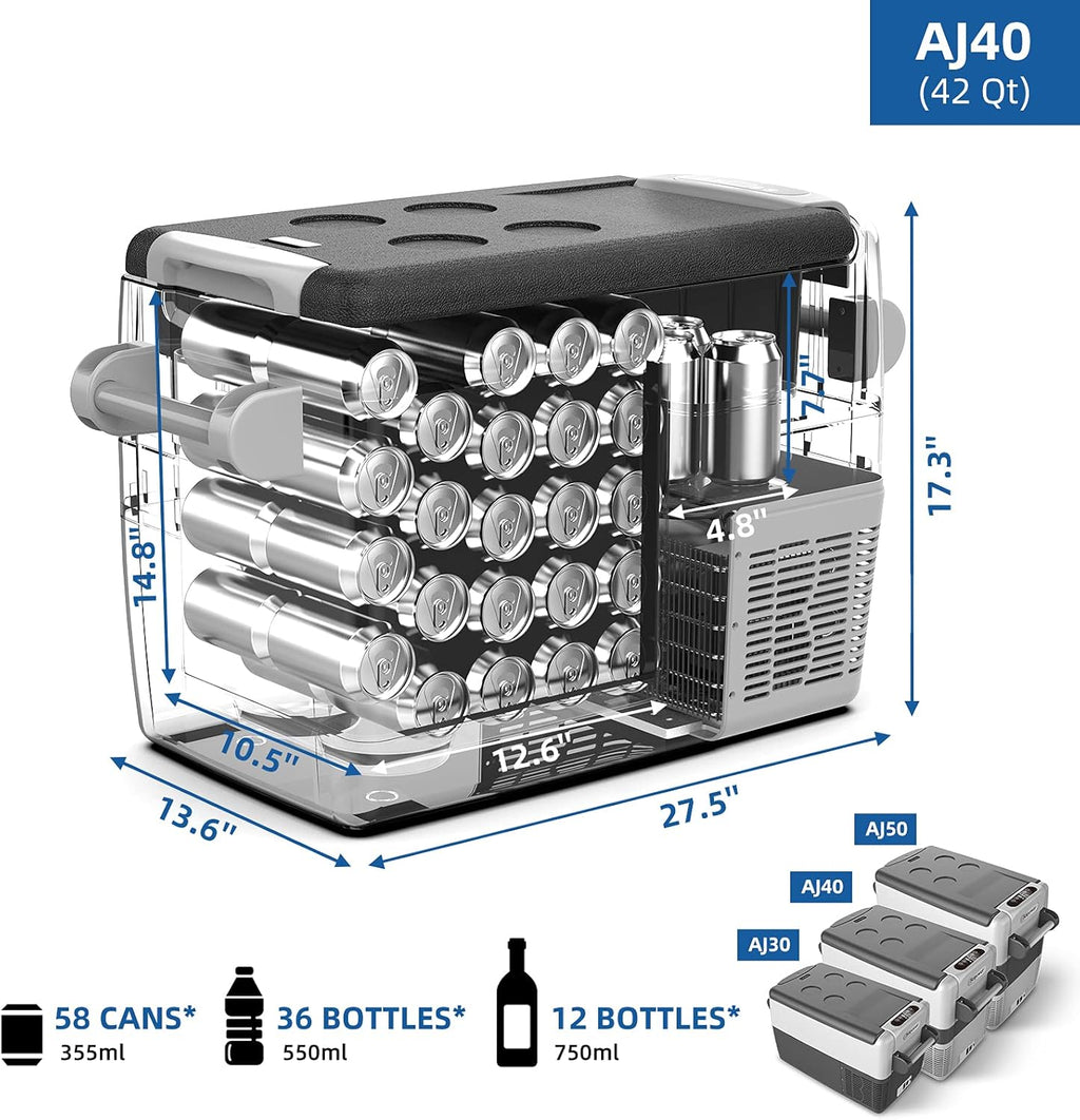 42 Quarts Portable Freezer Fridge, 12 volt Refrigerator P9272