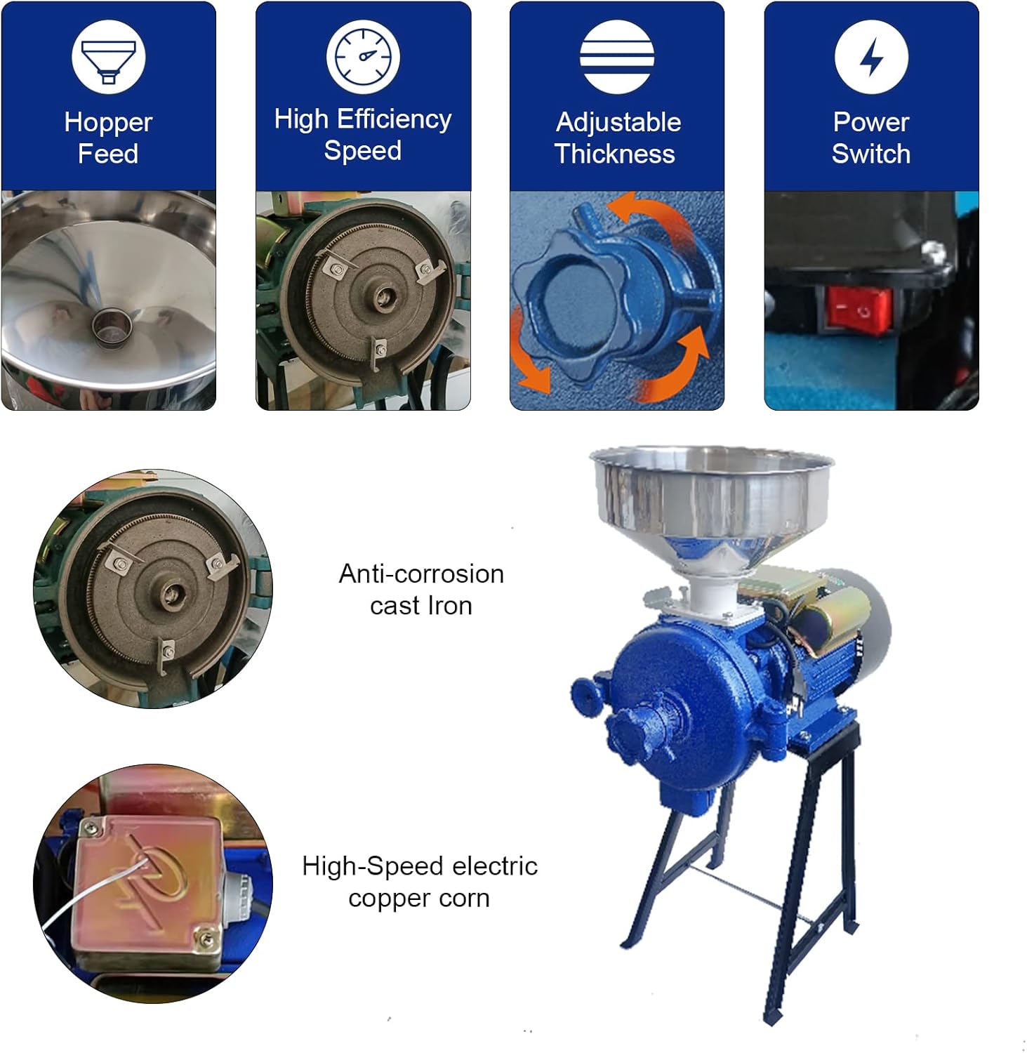 110V 3000W Electric Grain Mill Corn Grinder X92101