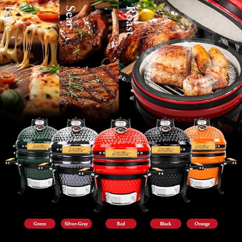Red 13 inch Portable Ceramic Charcoal Kamado Grill N899