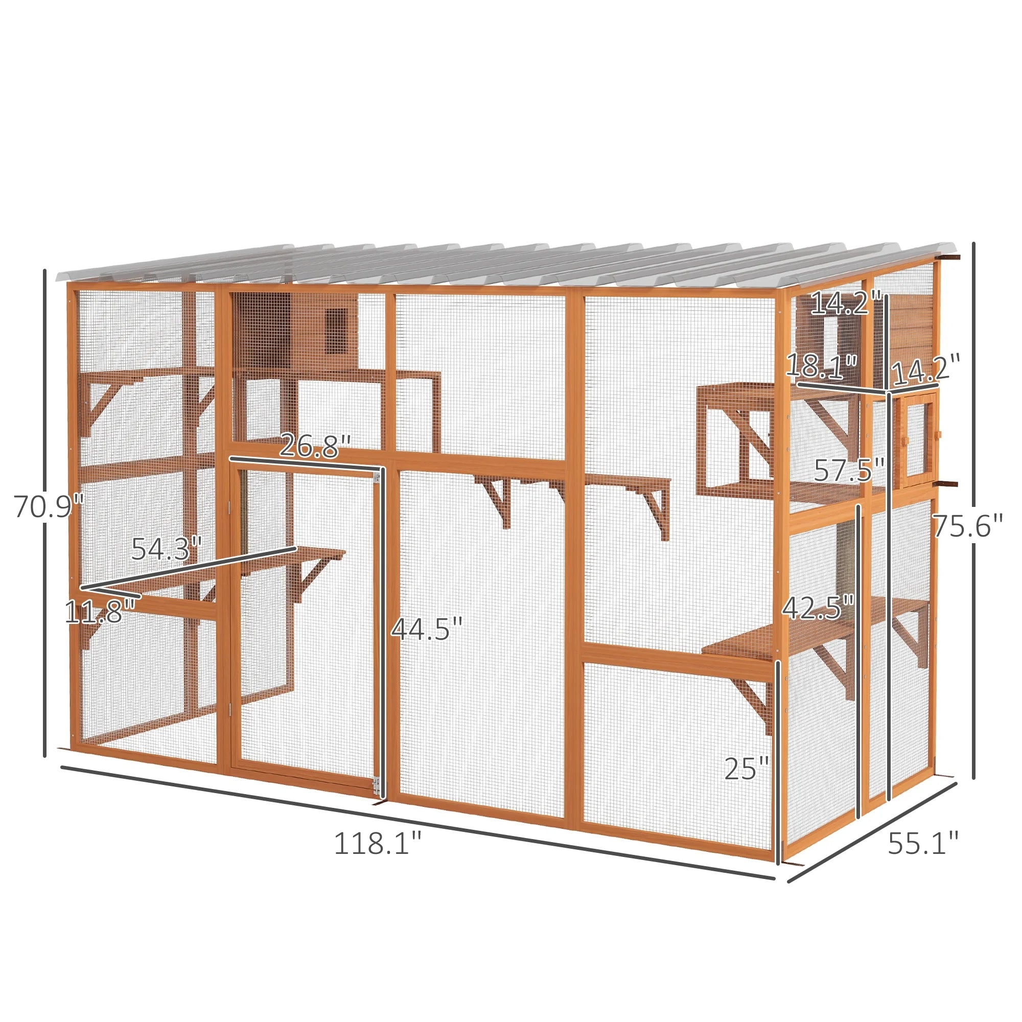 Catio Playground Cat Window Box Outside Enclosure with Scratching Post H2671