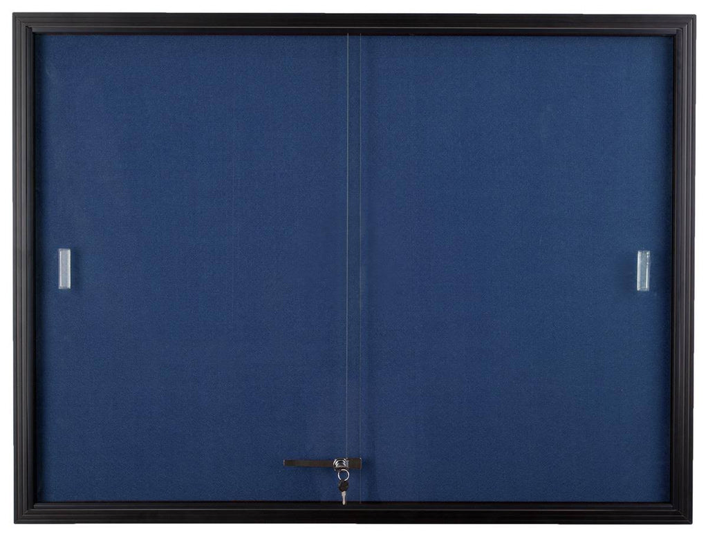 48 inch x 36 inch Blue Fabric Sliding Glass Doors Bulletin Board U50621