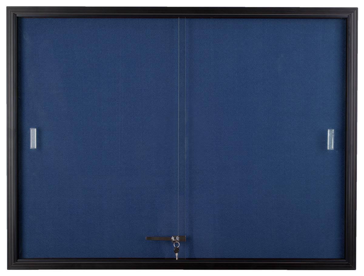 48 inch x 36 inch Blue Fabric Sliding Glass Doors Bulletin Board U50621