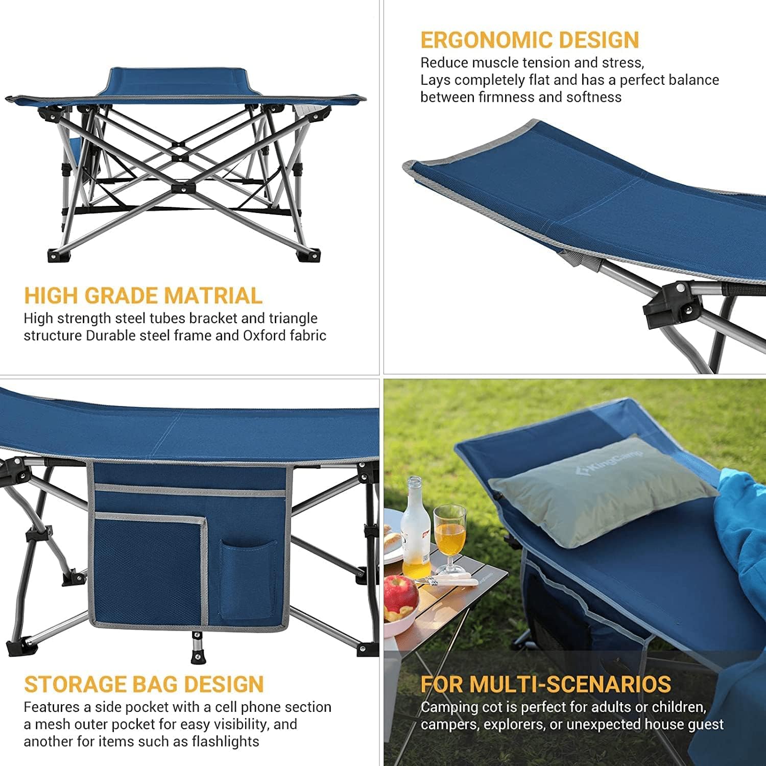 Heavy Duty Folding Camping Cot S4484
