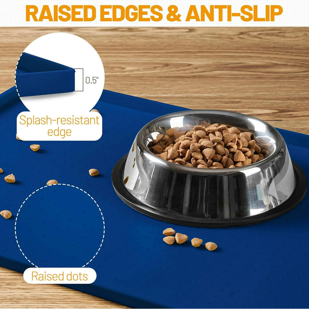 100% Waterproof Silicone Pet Feeding Mat, 19" x 12" x 0.5" R504