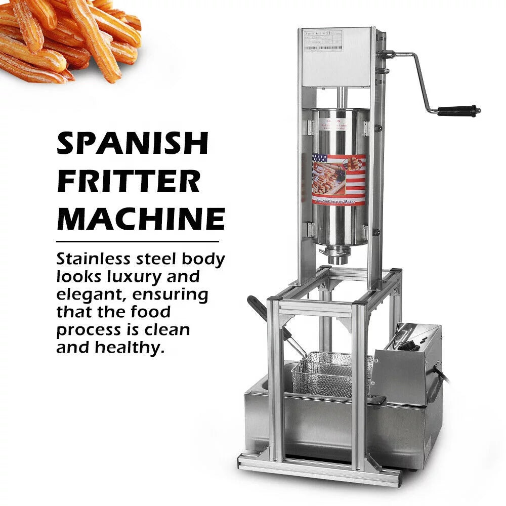 5L Electric Churro Making Machine with 6L Electric Deep Fryer X50132