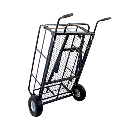 Foldable Cargo Carrier Cart With Quick Detachable Basket Rack With 10 inch Flat Free Tires Q601