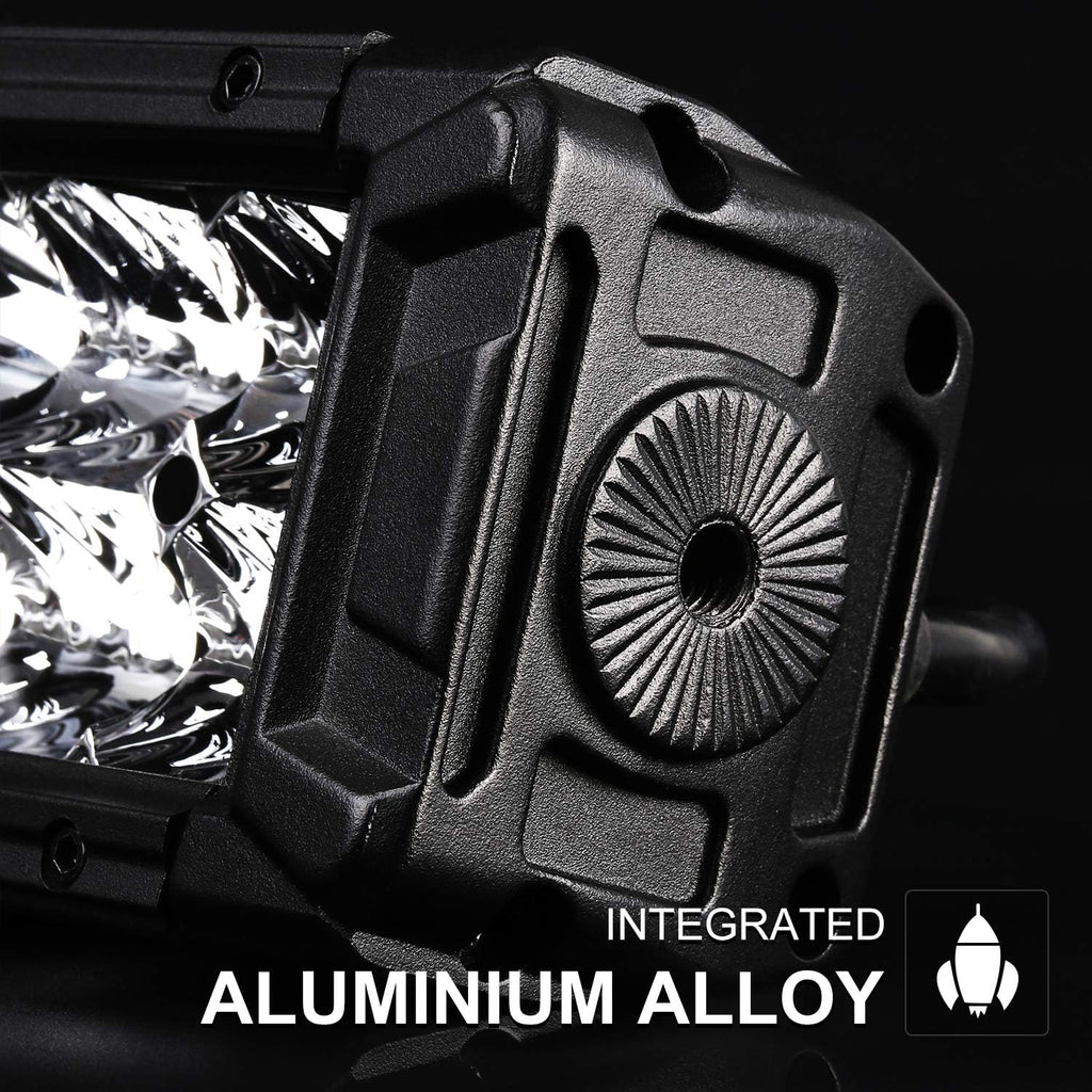 LED Light Bar 8 Inch Double Row 120W 12000LM Spot Flood Combo Off Road Lights Xenon White IP68 Waterproof Driving Light, 2Pcs Q83474