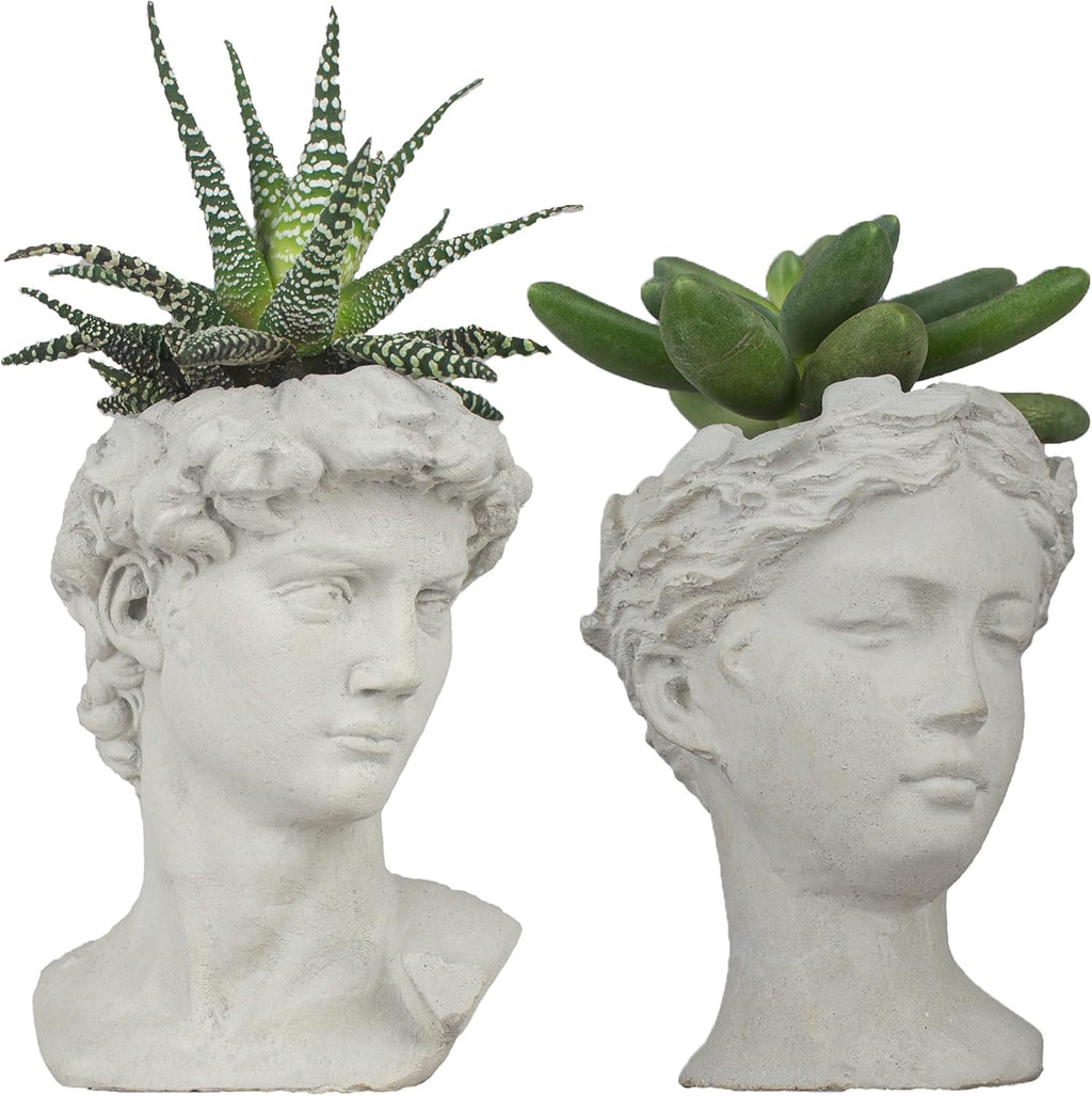 Gray 5 Inch Set of 2 Concrete Planter M3920