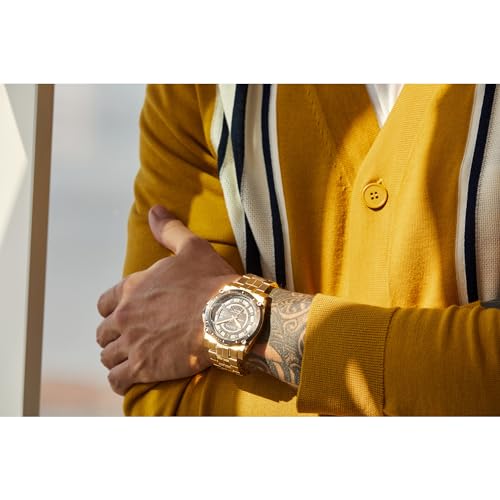 Grey IP and Rose Gold Watch, 300M Water Resistant O9593