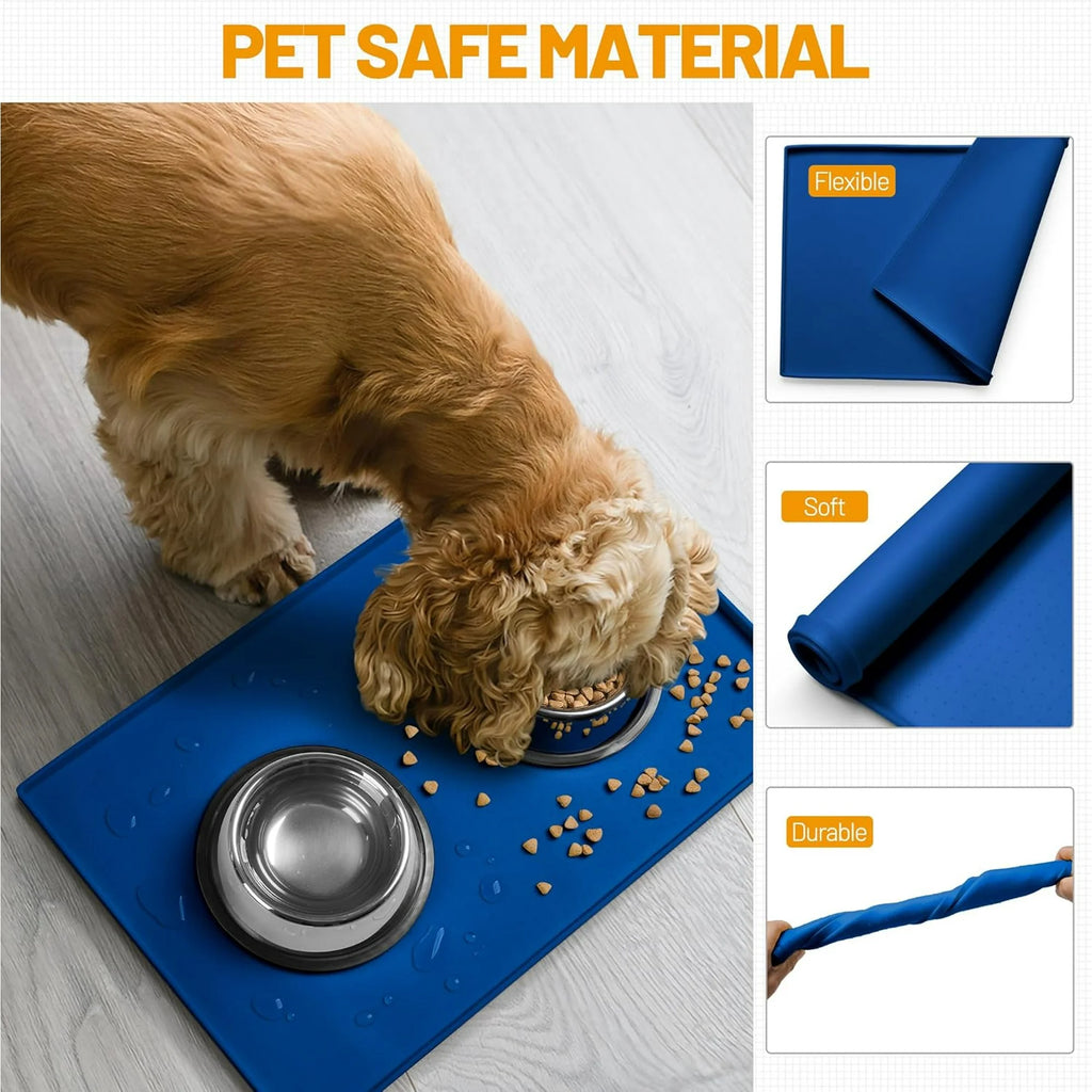 100% Waterproof Silicone Pet Feeding Mat, 19" x 12" x 0.5" R504