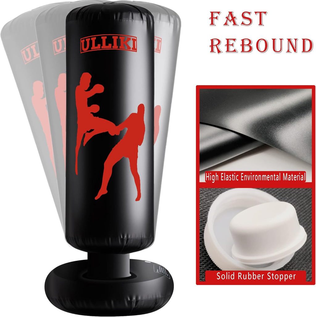 63 Inches Inflatable Boxing Bag with Stand V1115