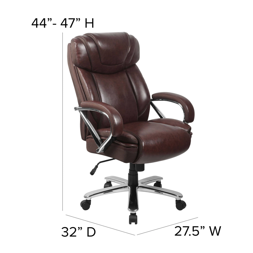 Brown Leather Executive Swivel Office Chair C475