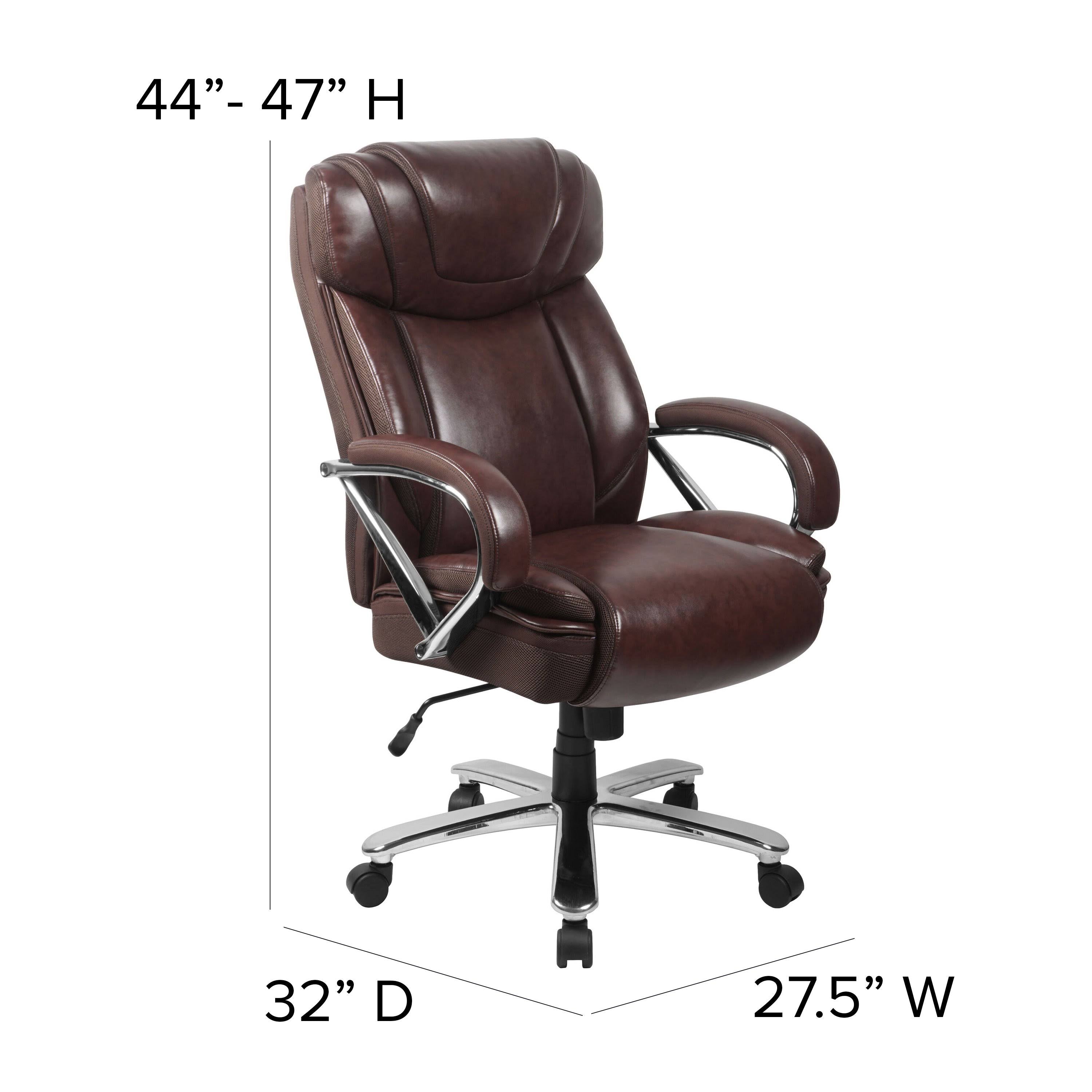Brown Leather Executive Swivel Office Chair C475