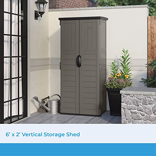22 Cubic Ft. Vertical Resin Outdoor Storage Shed with Lockable Double Doors Y701580