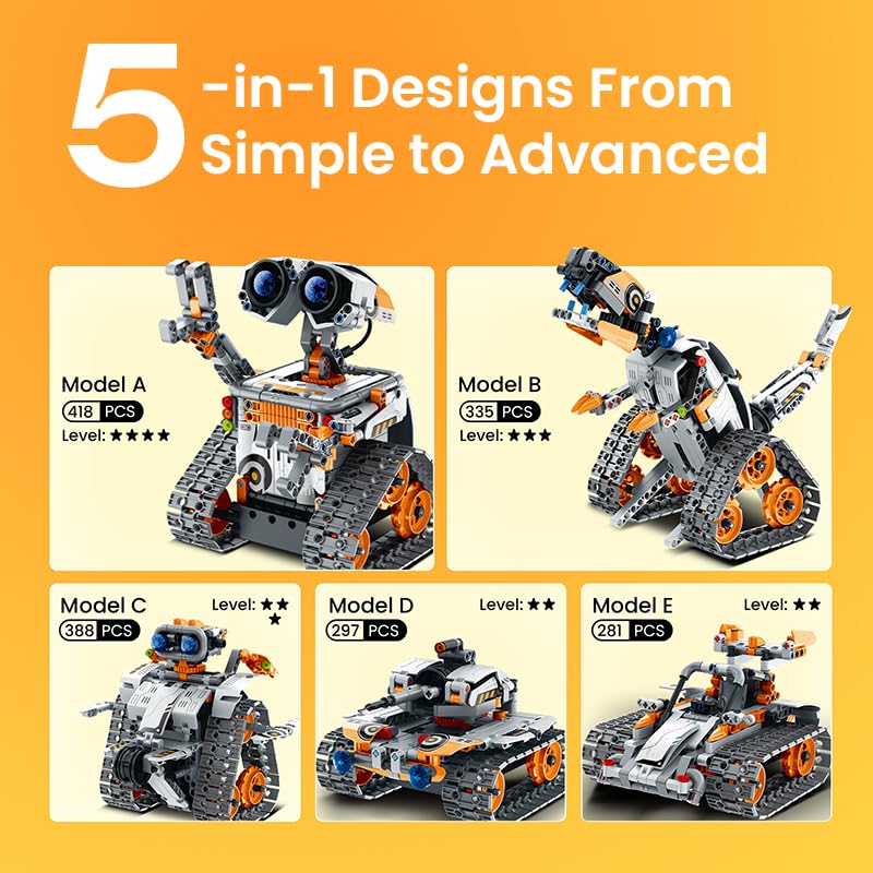 Blue 5in1 Robot Building Kit with 488 Pieces G4909