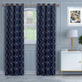 Navy Blue Blackout Grommet Curtain Set Of 2 B79945