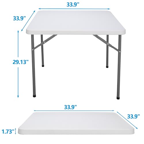 White 4 Foot Plastic Folding Table with Carrying Handle G79264