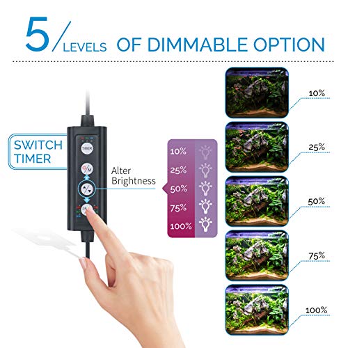 Advanced LED Aquarium Light with Timer, Full Spectrum Fish Tank Light for 24-30 in Planted Tank K172