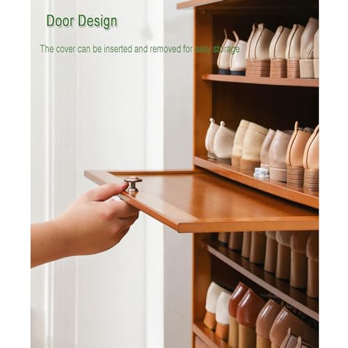 Bamboo Shoe Storage Cabinet with Flip Door N37774