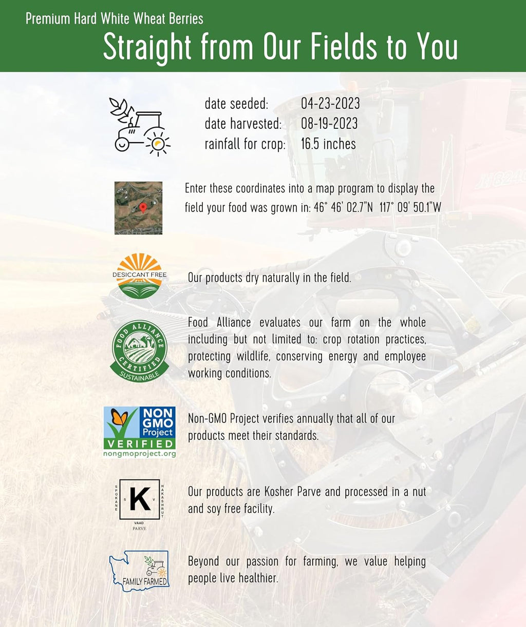 25 LBS Hard White Wheat Berries K552612