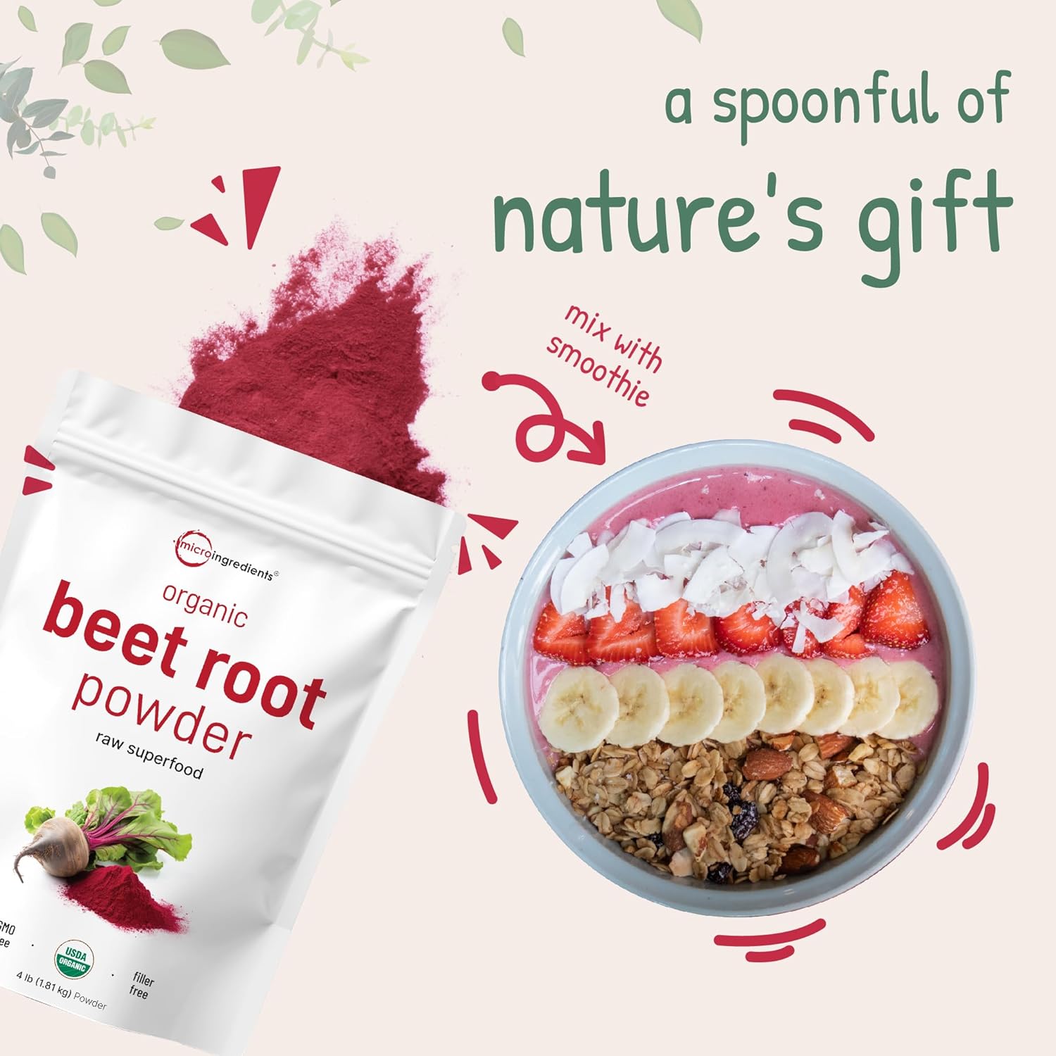 Organic Beet Root Powder, 4 Pounds H760