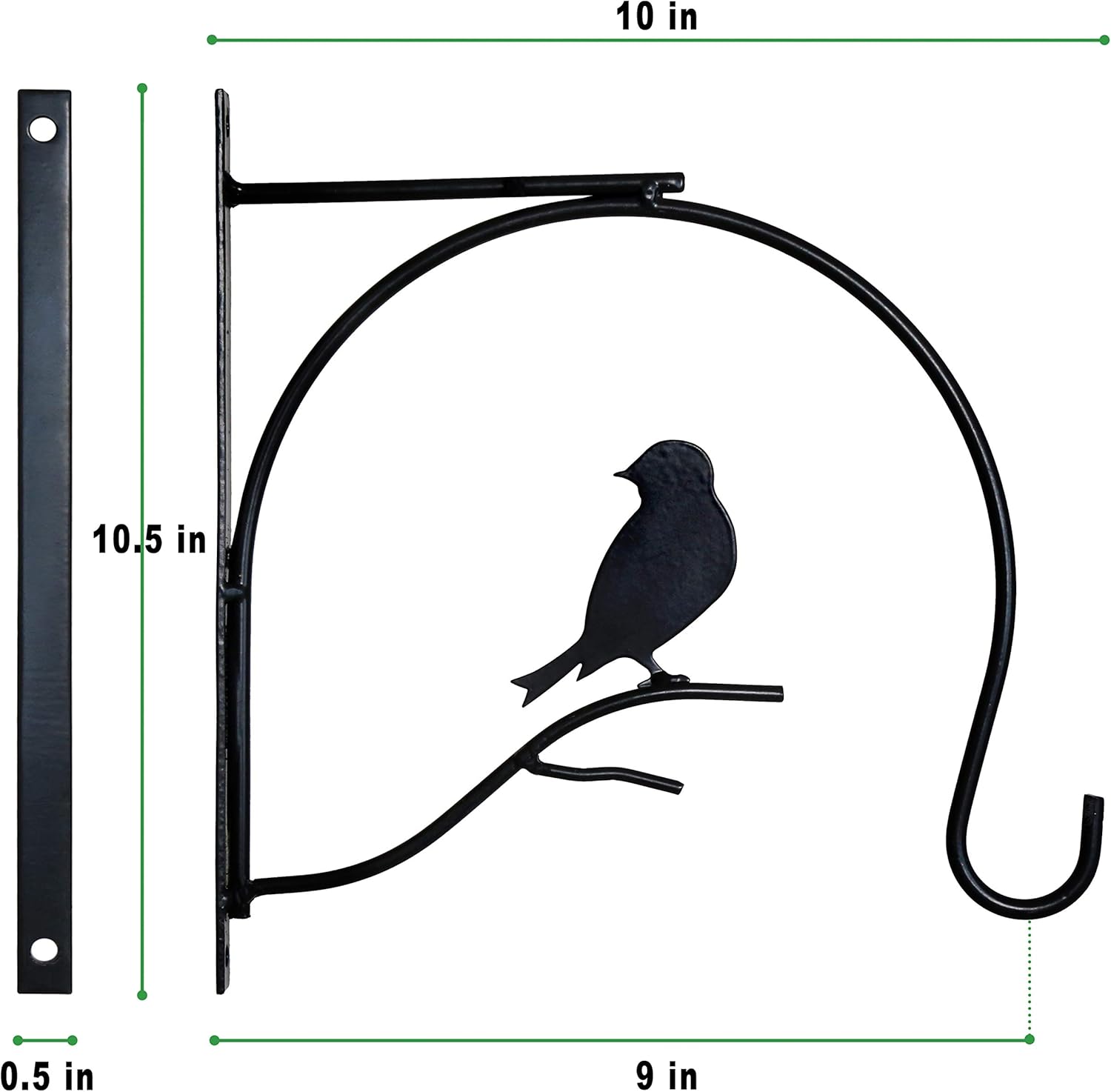 Black Metal 10 Inch 2 Pack Hanging Plant Bracket T668270