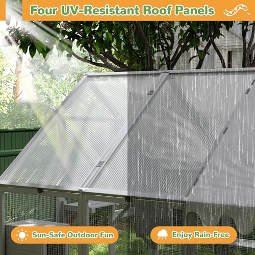 Grey Extra Large Wooden Outdoor Cat Enclosure with Canopy C59261