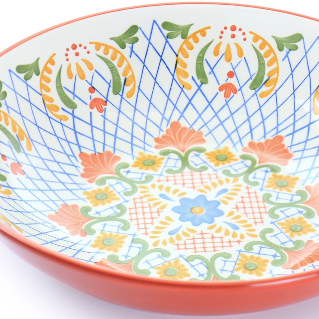 10.5In Stoneware Pasta Bowl in Red V425