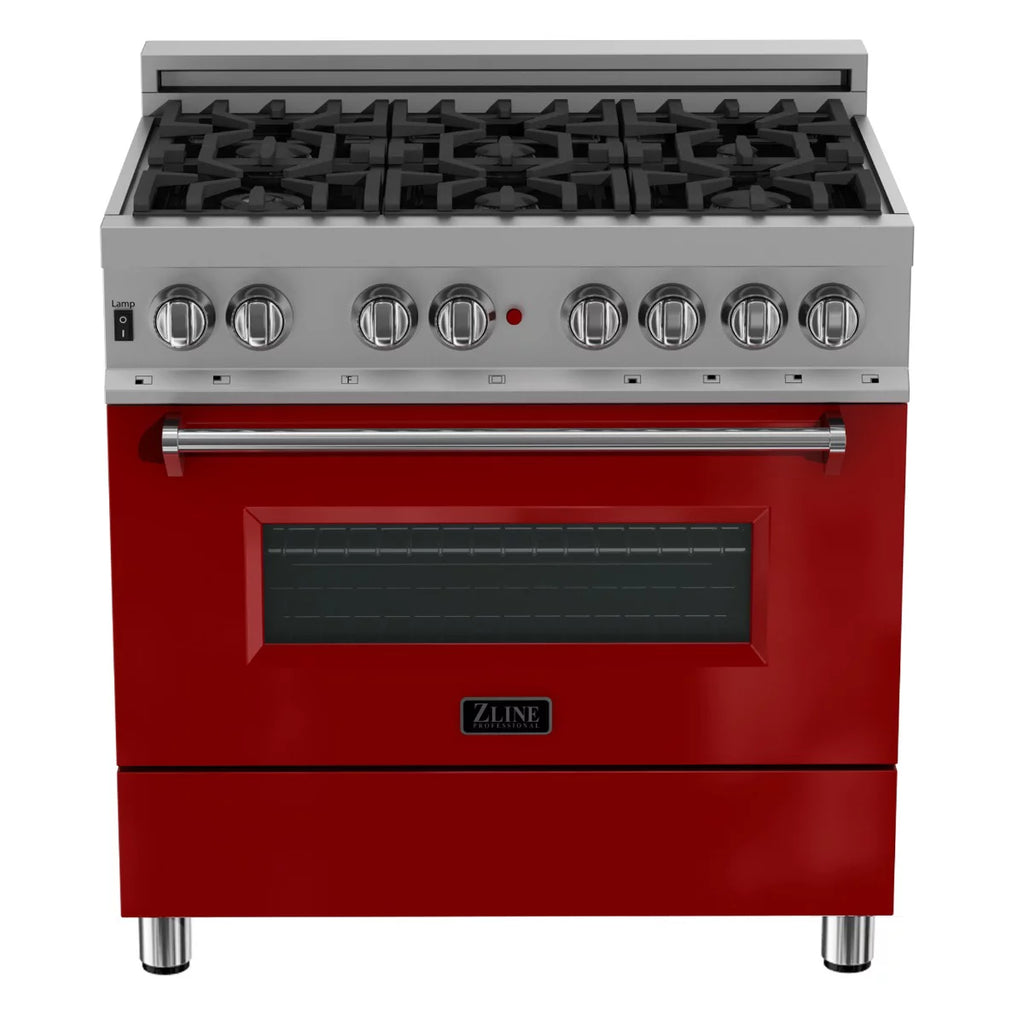 36 in. Dual Fuel Range with Red Gloss Door K33786