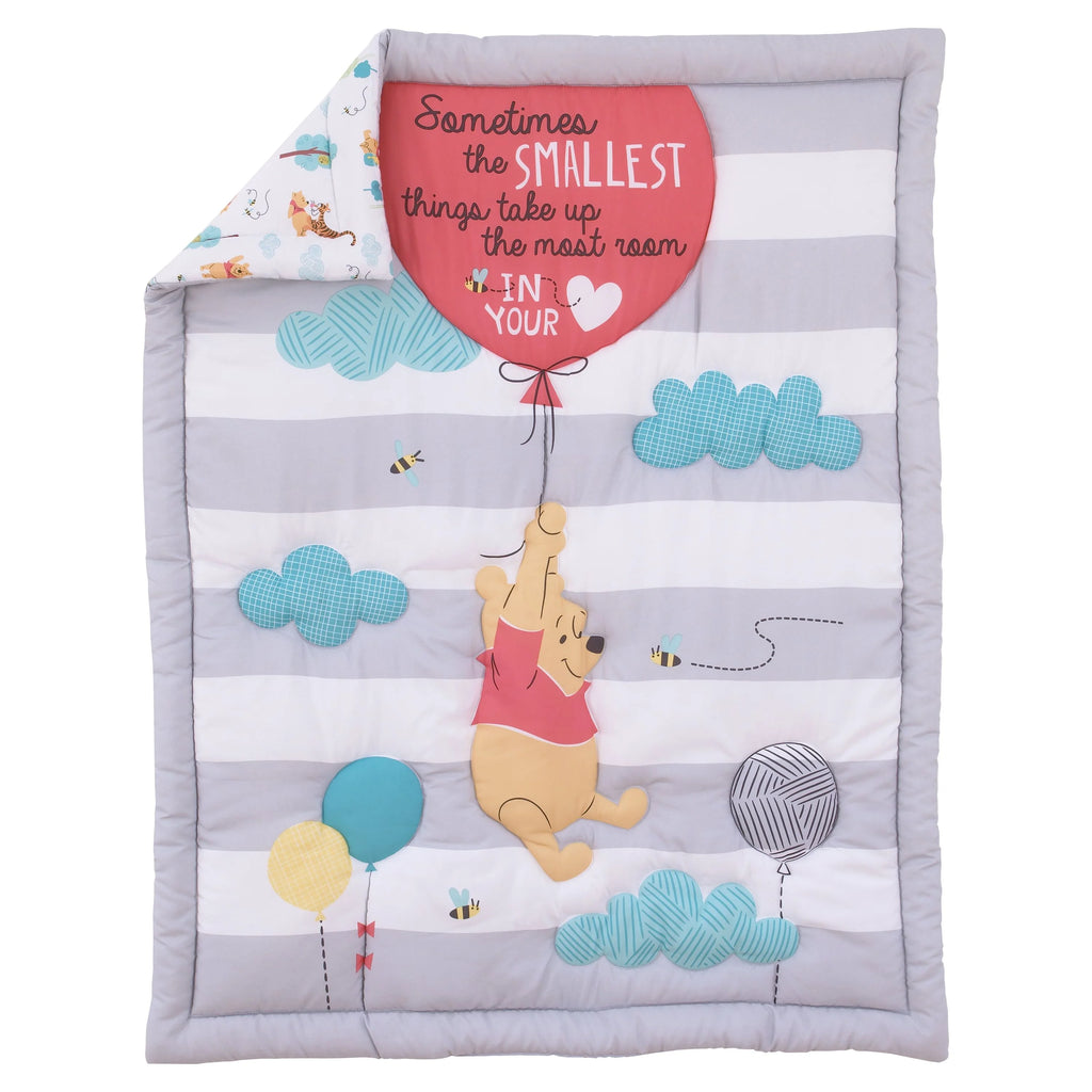 4-Piece Crib Bedding Set, Gray, Red, Blue R460