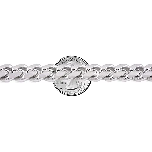 925 Sterling Silver Solid Italian Miami Cuban Link Chain Bracelet P47963