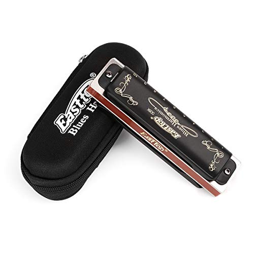 Harmonica Key of G 10 Hole 20 Tone Black with Case & Cleaning Cloth L52863