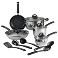 14 Pc Stainless Steel Tri-Ply Base Cookware Set W728394