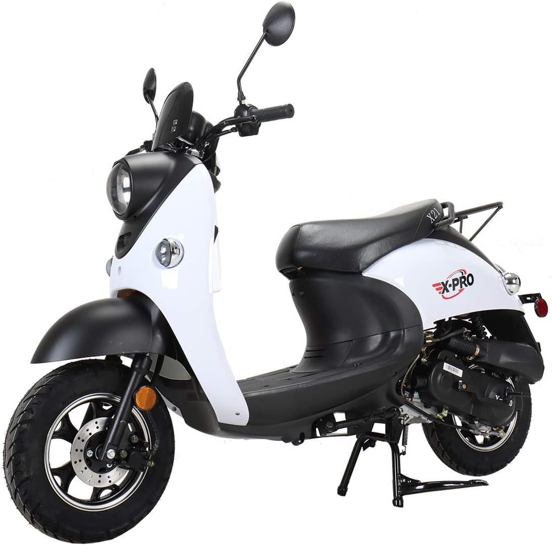 50cc Gas Moped Scooter (White, Non-Assembled) K49601
