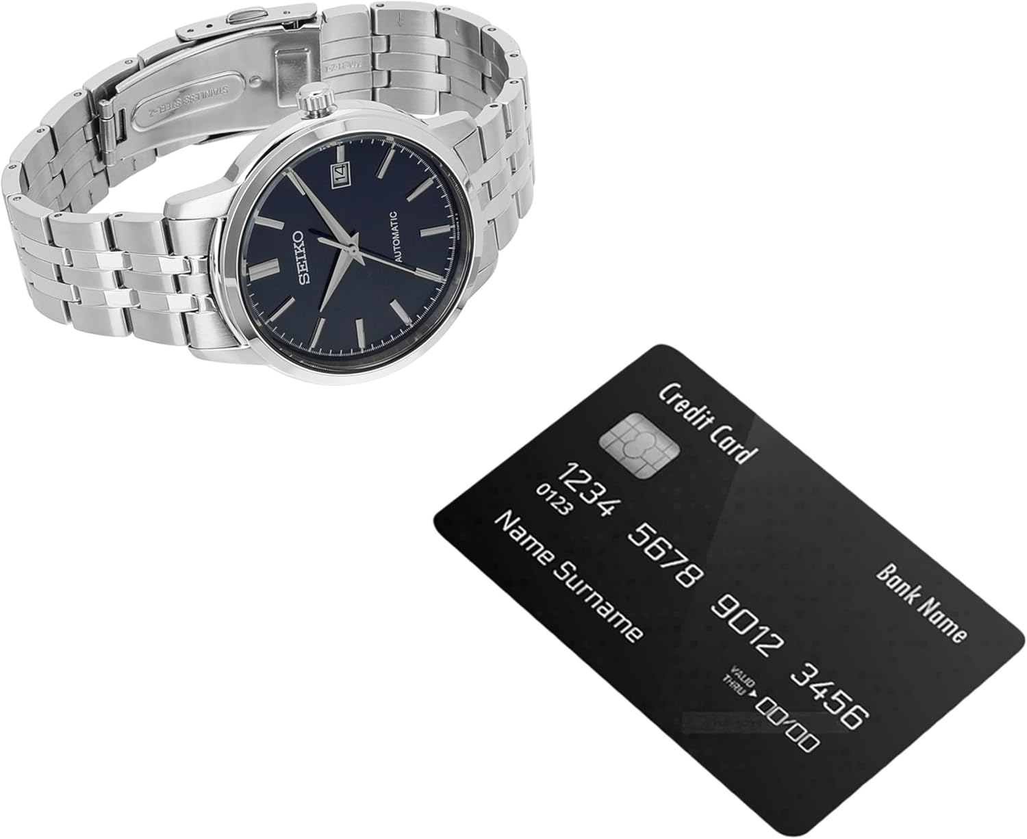 Blue Stainless Steel Automatic Watch L63353