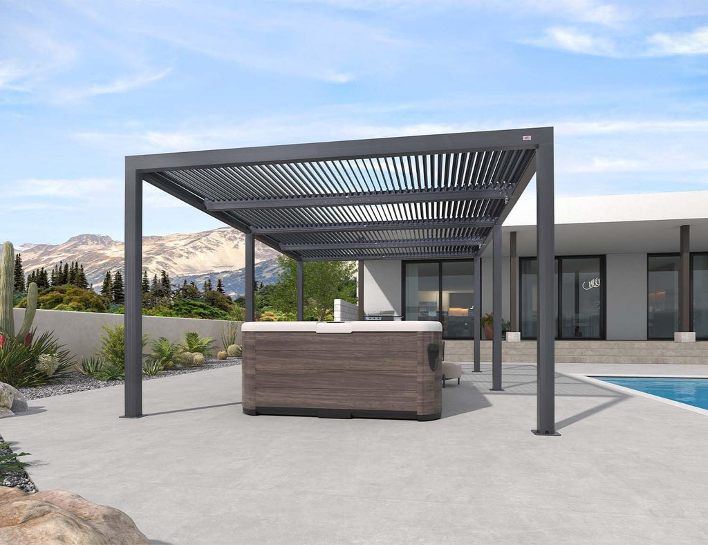 Grey Aluminum Louvered Pergola 12' x 20' T5410
