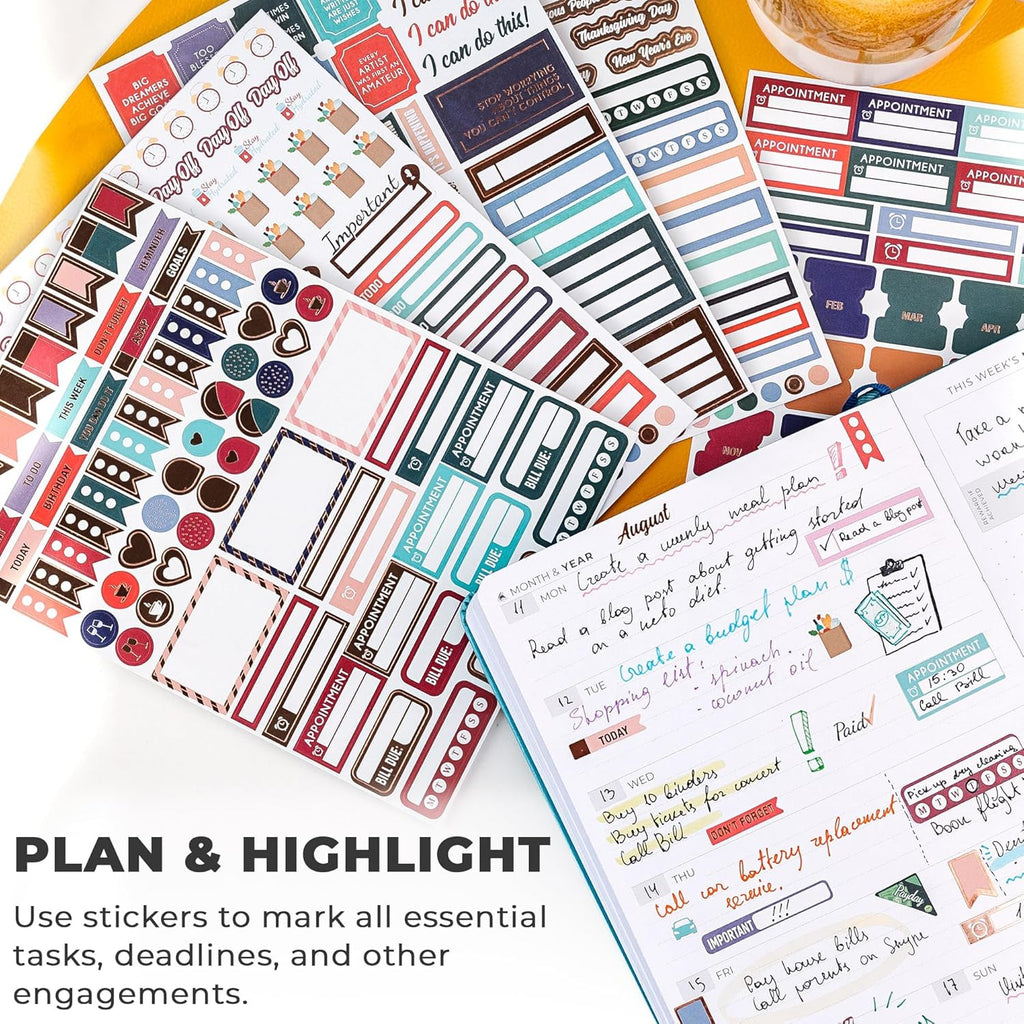14 Sheets Set of 1360+ Planner Stickers N935