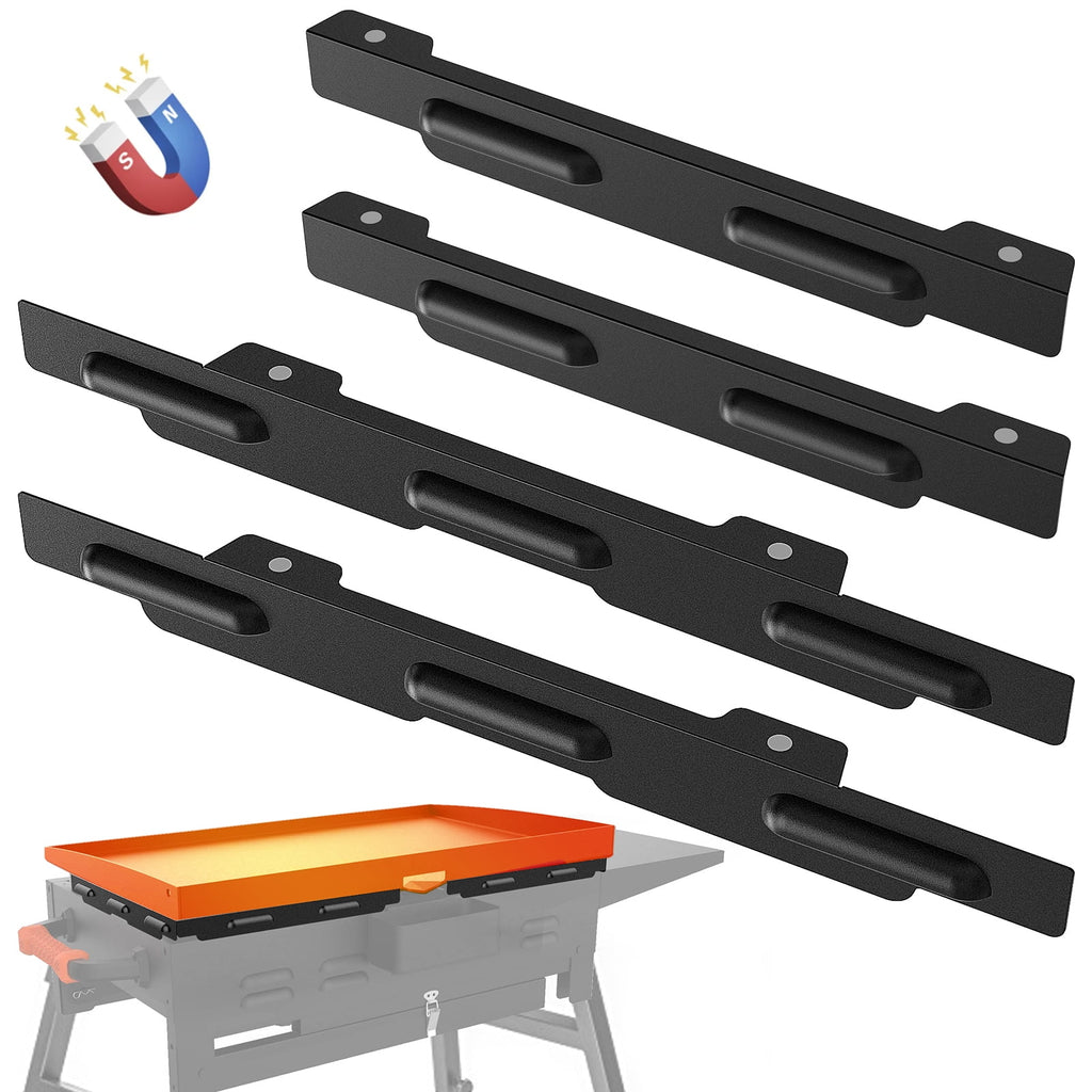Stainless steel magnetic griddle lid and rear grease cup I26672