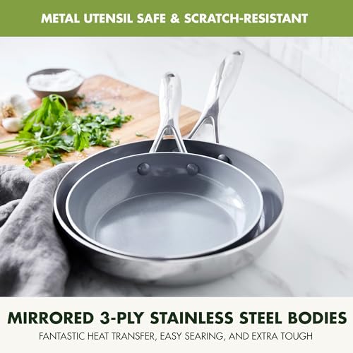 Gray 8" and 10" Hard Anodized Ceramic Nonstick Frying Pan Skillet Set I238